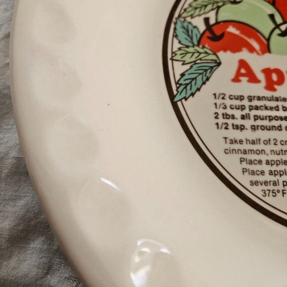 Vintage Retro 80's 11" Apple Pie Dish with Recipe SunnyCraft - Picture 3 of 9